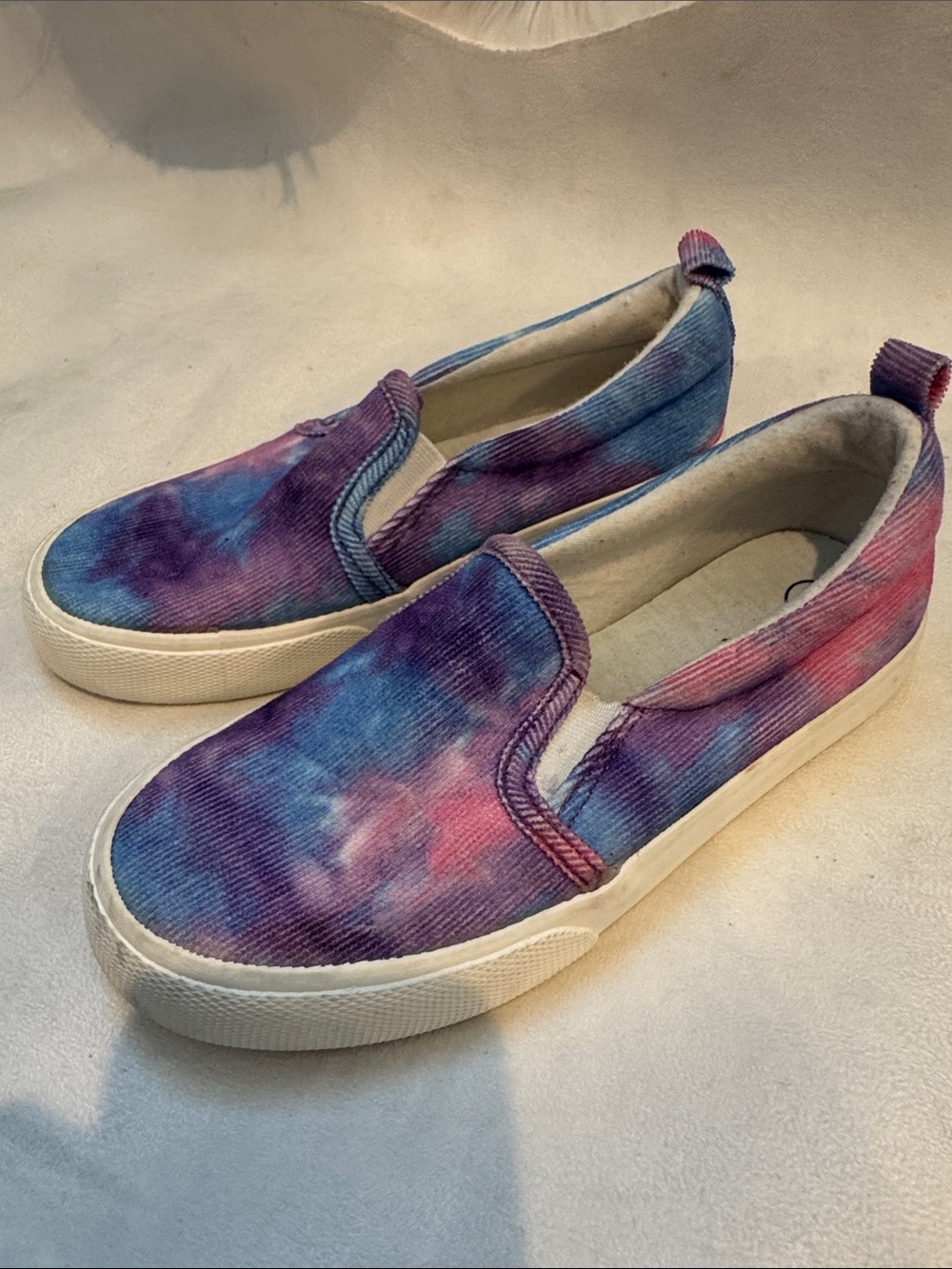 Cat & Jack Tie-Dye Slip-On Sneakers in Purple, Blue & Pink